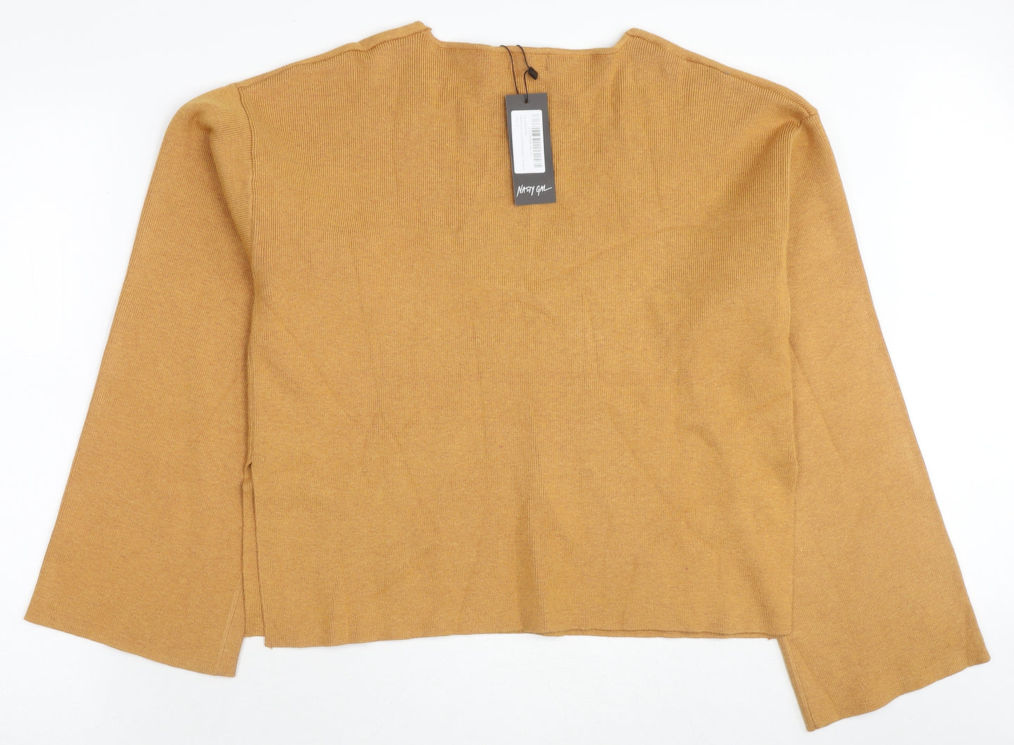Nasty Gal Womens Yellow V-Neck Viscose Pullover Jumper Size 12