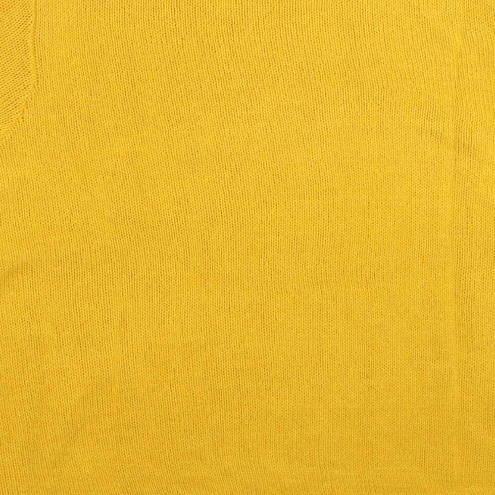 Divided by H&M Womens Yellow Round Neck Acrylic Pullover Jumper Size XL