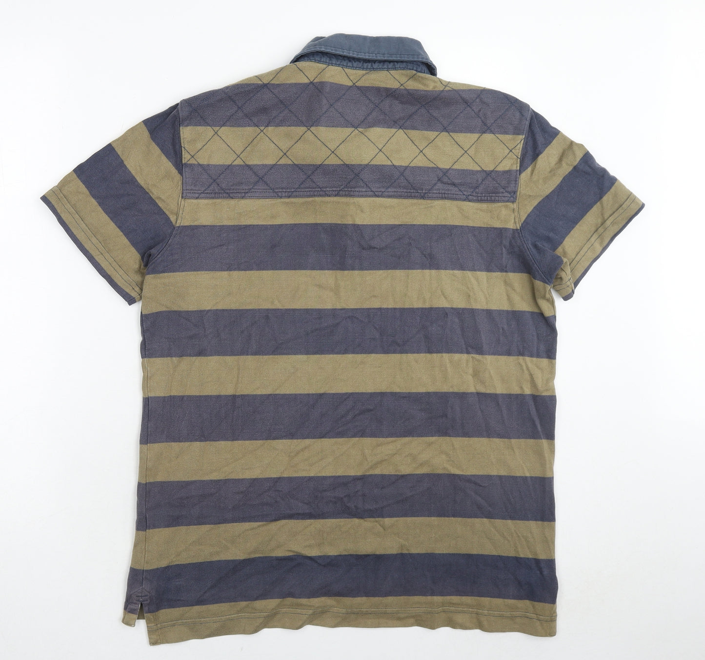 Fat Face Mens Multicoloured Striped Cotton Polo Size M Collared Pullover