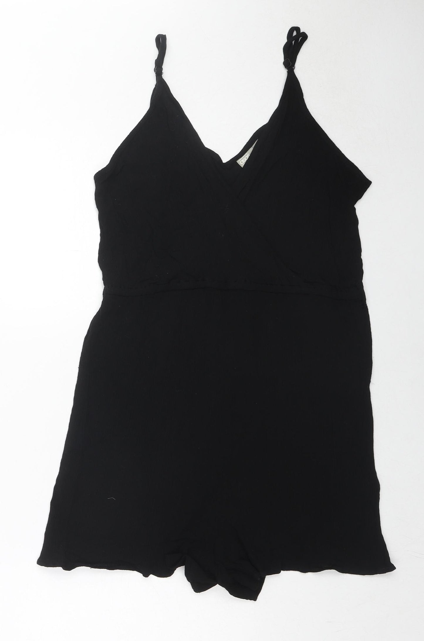 ASOS Womens Black Viscose Playsuit One-Piece Size 8 L3 in Pullover