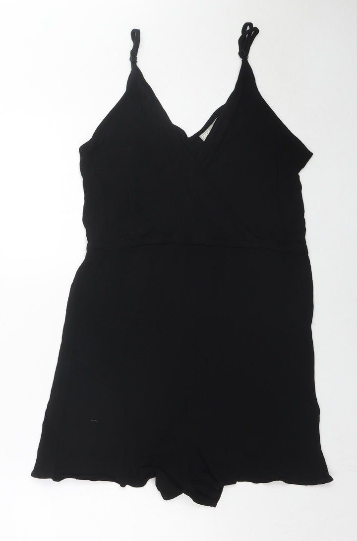 ASOS Womens Black Viscose Playsuit One-Piece Size 8 L3 in Pullover