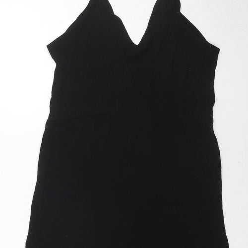 ASOS Womens Black Viscose Playsuit One-Piece Size 8 L3 in Pullover