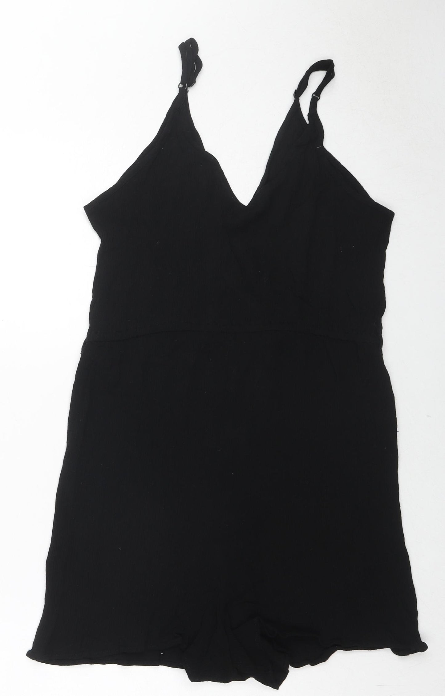 ASOS Womens Black Viscose Playsuit One-Piece Size 8 L3 in Pullover