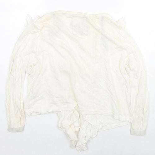 Debenhams Womens Ivory V-Neck Ramie Cardigan Jumper Size 12