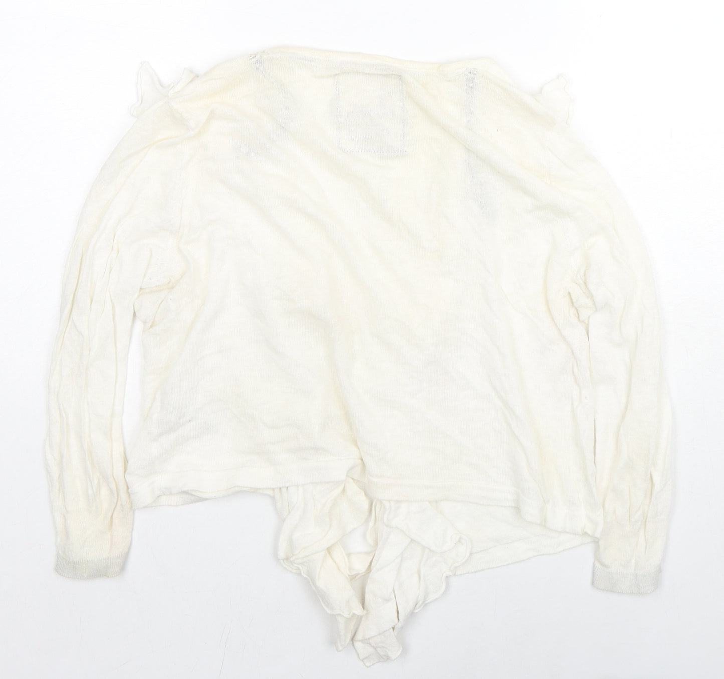 Debenhams Womens Ivory V-Neck Ramie Cardigan Jumper Size 12