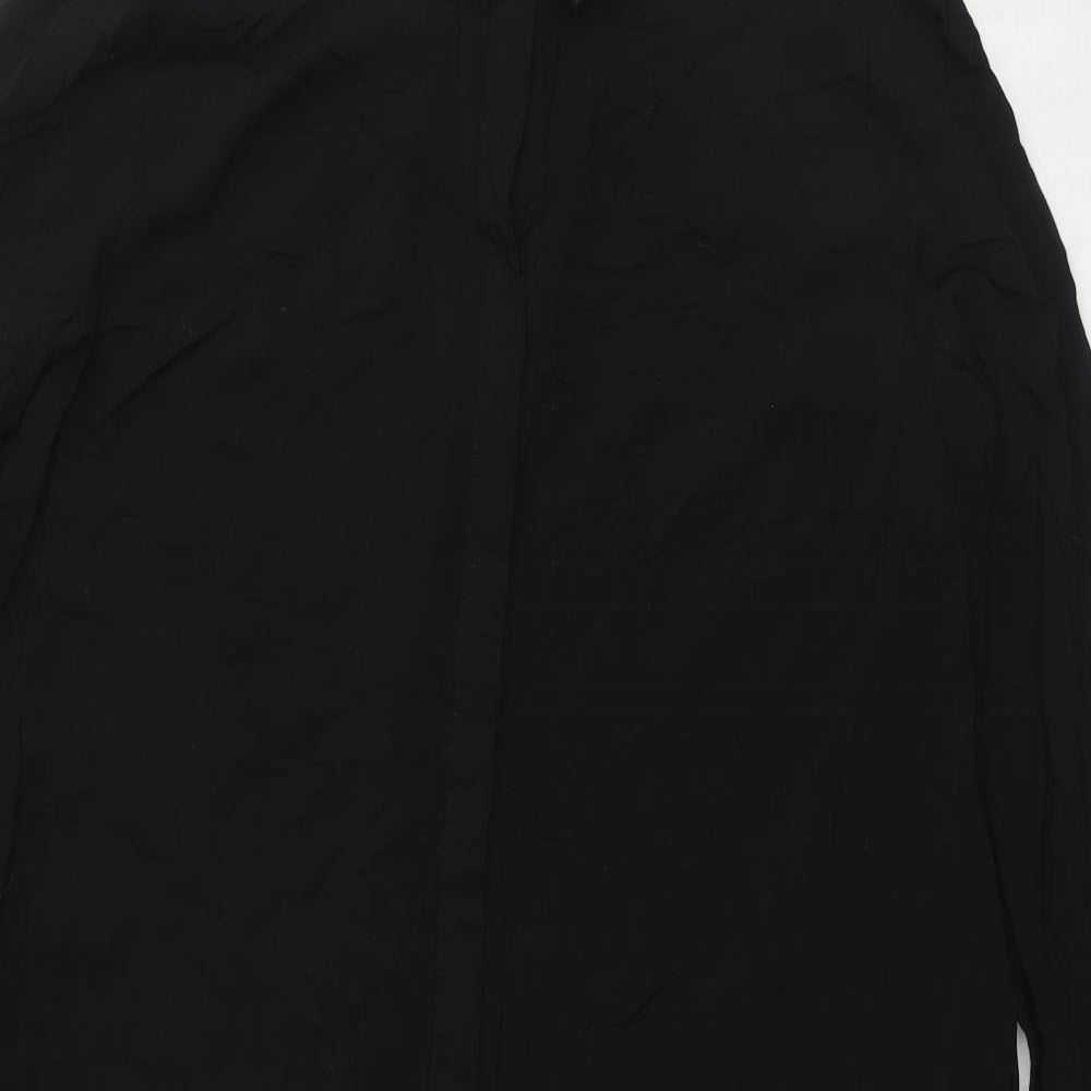 Divided by H&M Womens Black Viscose Shirt Dress Size 10 Collared Button