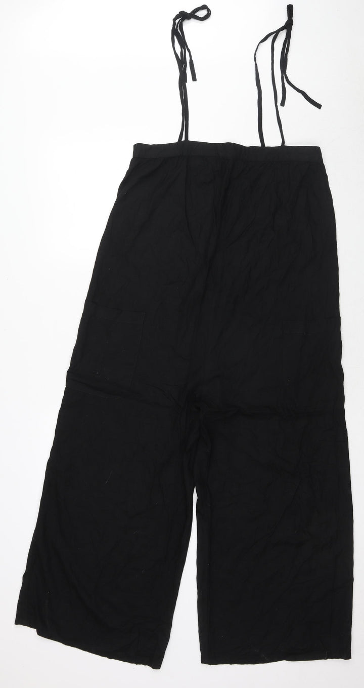 ASOS Womens Black Viscose Jumpsuit One-Piece Size 8 L21 in Button