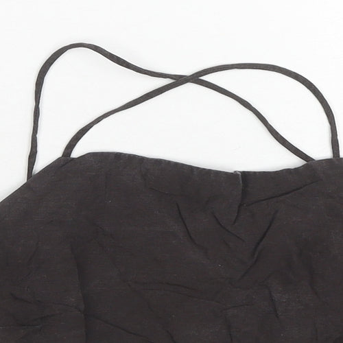 H&M Womens Brown Lyocell Cropped Tank Size L Square Neck