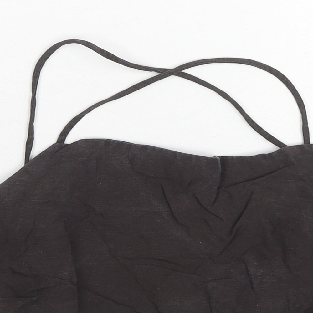 H&M Womens Brown Lyocell Cropped Tank Size L Square Neck