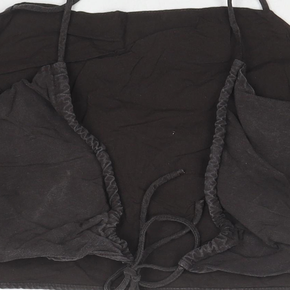 H&M Womens Brown Lyocell Cropped Tank Size L Square Neck