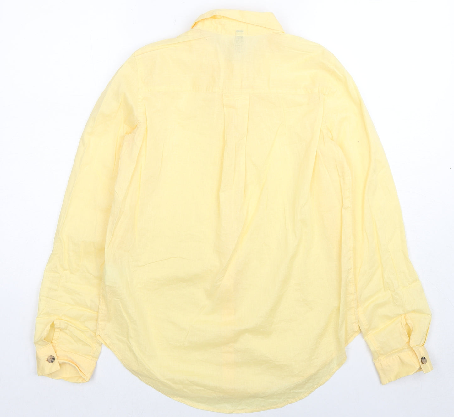 Divided by H&M Womens Yellow Cotton Basic Button-Up Size 4XL Collared