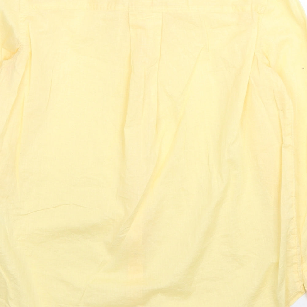 Divided by H&M Womens Yellow Cotton Basic Button-Up Size 4XL Collared