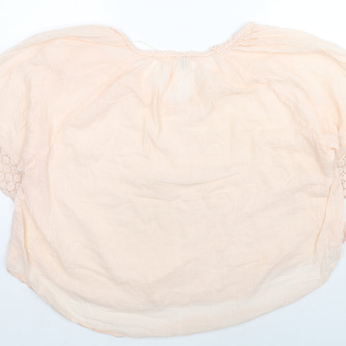 Saint Tropez Clothing Womens Beige Polyester Basic Blouse Size XL V-Neck