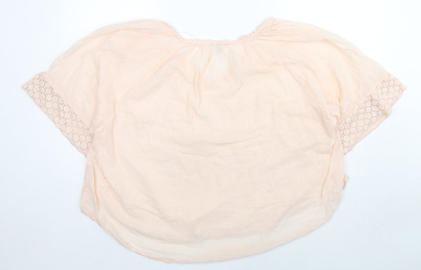 Saint Tropez Clothing Womens Beige Polyester Basic Blouse Size XL V-Neck
