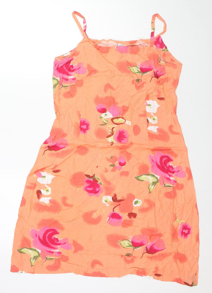 Dolce Vita Womens Multicoloured Floral Viscose Slip Dress Size M Square Neck Pullover