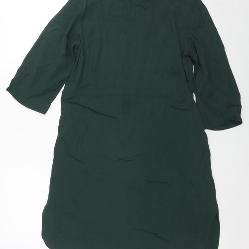 & Other Stories Womens Green Viscose Sheath Size 8 Round Neck Zip