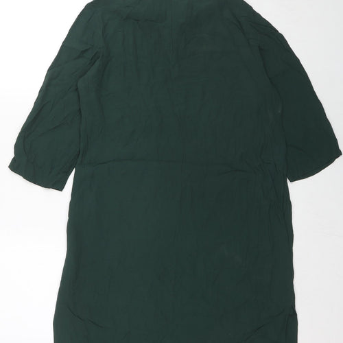 & Other Stories Womens Green Viscose Sheath Size 8 Round Neck Zip