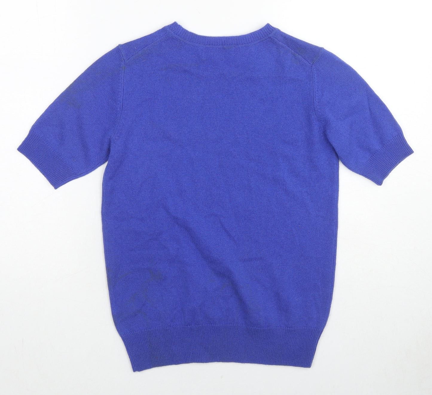 Autograph Womens Blue Round Neck Wool Pullover Jumper Size XS