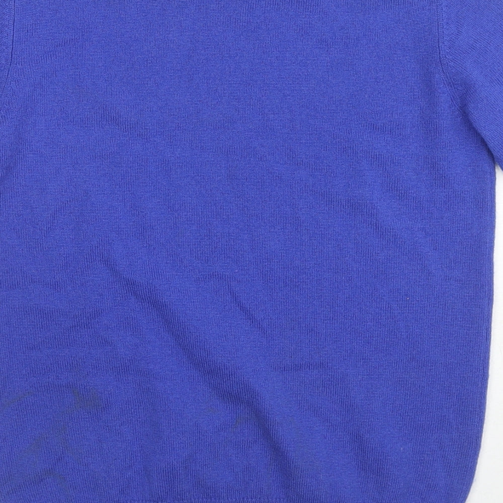 Autograph Womens Blue Round Neck Wool Pullover Jumper Size XS
