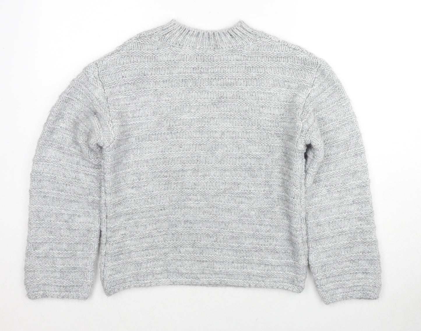 Marks and Spencer Womens Grey Round Neck Acrylic Pullover Jumper Size S