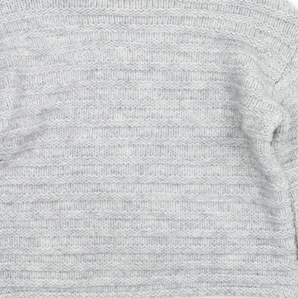 Marks and Spencer Womens Grey Round Neck Acrylic Pullover Jumper Size S