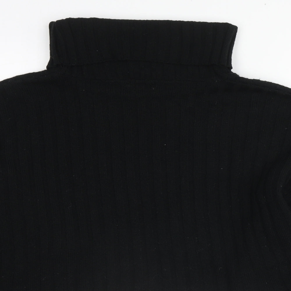 Boohoo Womens Black Roll Neck Acrylic Pullover Jumper Size M - Cropped