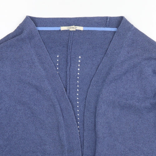 White Stuff Womens Blue V-Neck Cotton Cardigan Jumper Size 14