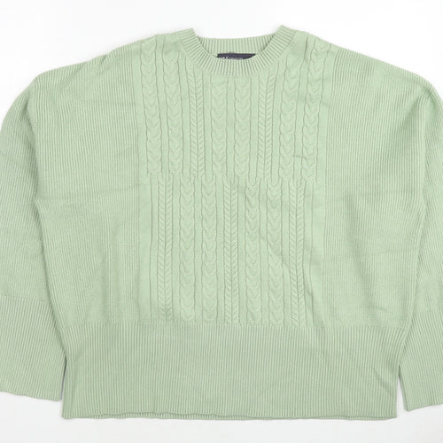Marks and Spencer Womens Green Round Neck Viscose Pullover Jumper Size L