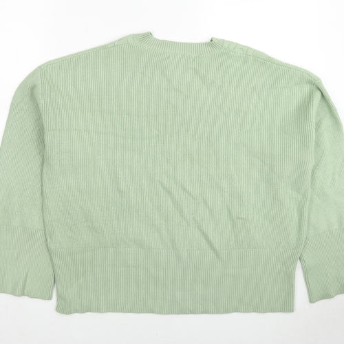 Marks and Spencer Womens Green Round Neck Viscose Pullover Jumper Size L