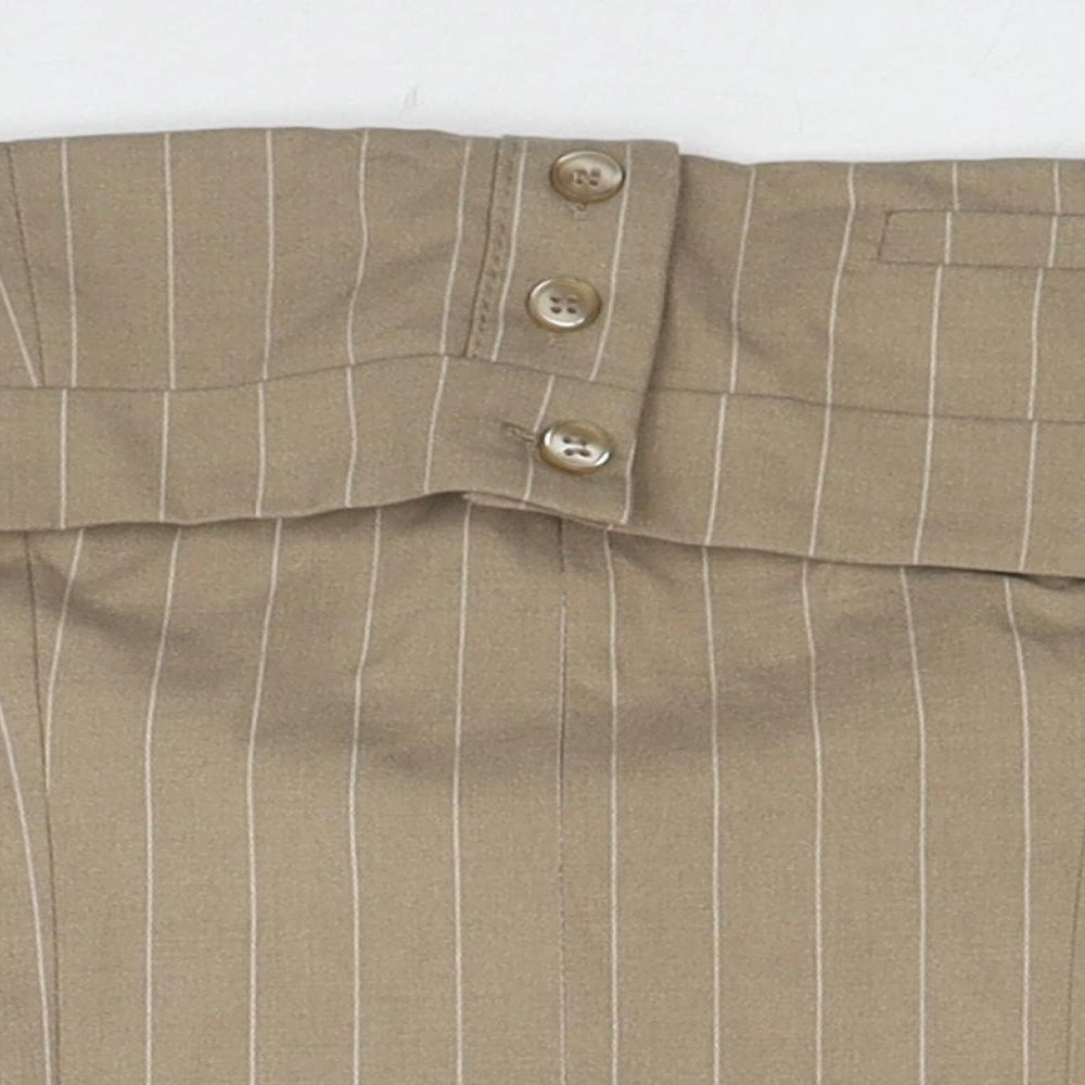Zara Womens Beige Striped Polyester Cropped Tank Size S Off the Shoulder