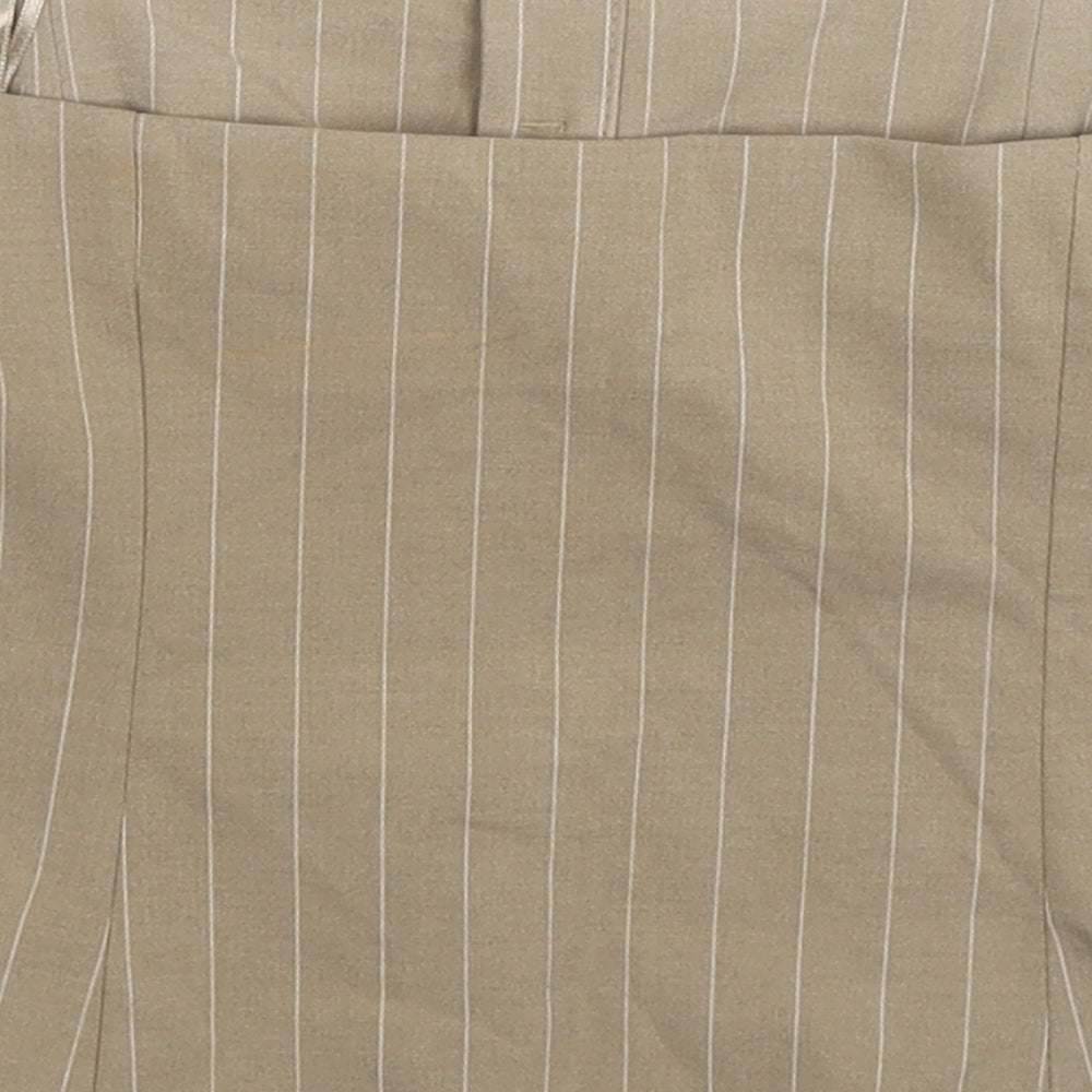 Zara Womens Beige Striped Polyester Cropped Tank Size S Off the Shoulder