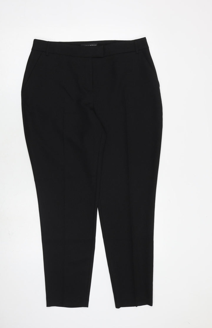Dorothy Perkins Womens Black Polyester Dress Pants Trousers Size 12 L27 in Regular Zip