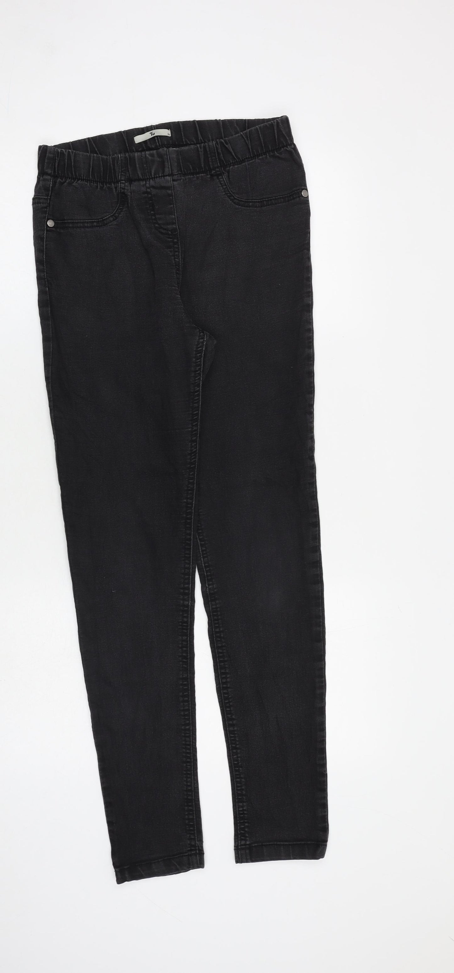 TU Womens Grey Cotton Jegging Jeans Size 10 L30 in Regular