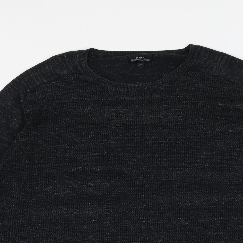 NEXT Mens Grey Round Neck Cotton Pullover Jumper Size 2XL Long Sleeve