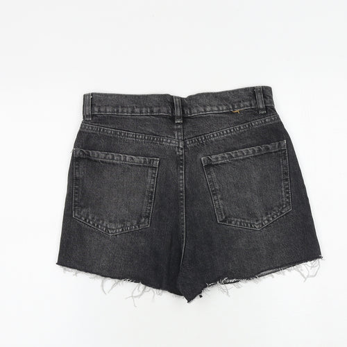 Denim & Co. Womens Black 100% Cotton Cut-Off Shorts Size 8 L3 in Regular Zip