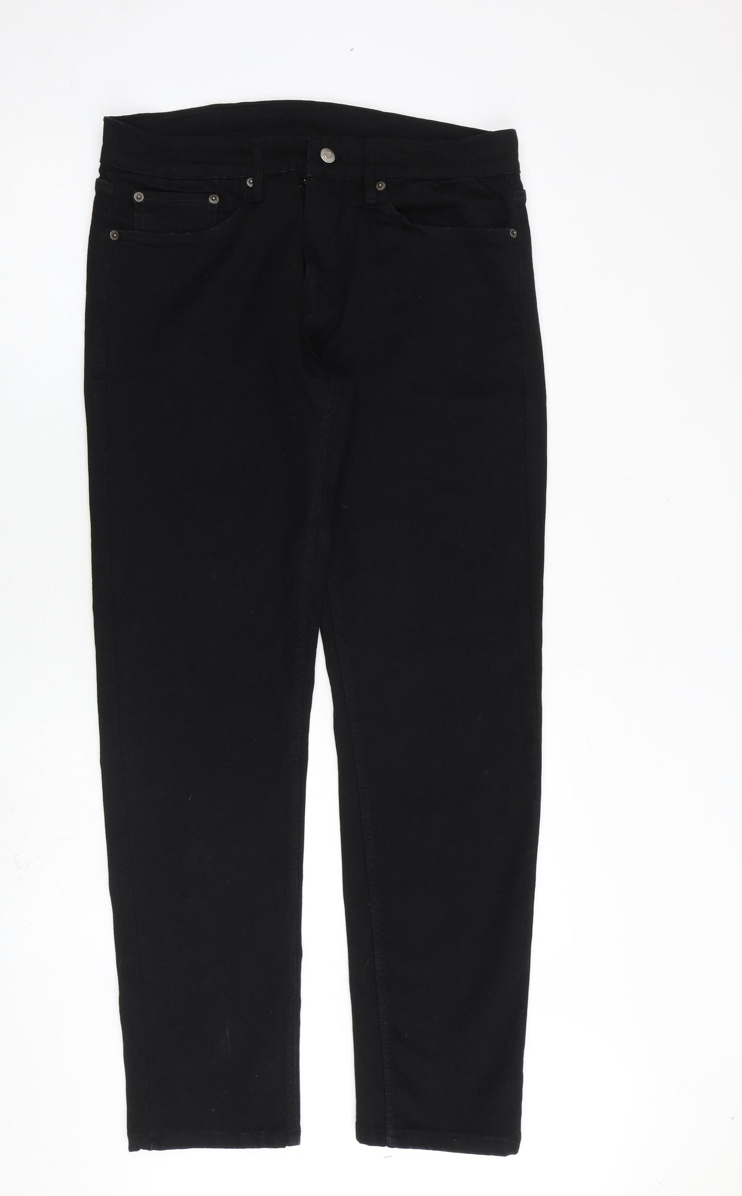 Levis Mens Black Cotton Straight Jeans Size 32 in L32 in Regular Zip