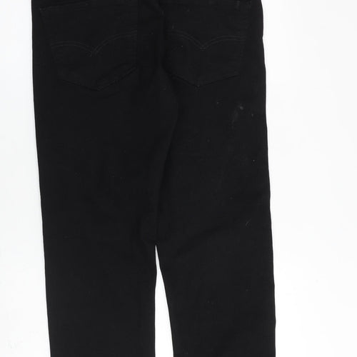 Levis Mens Black Cotton Straight Jeans Size 32 in L32 in Regular Zip