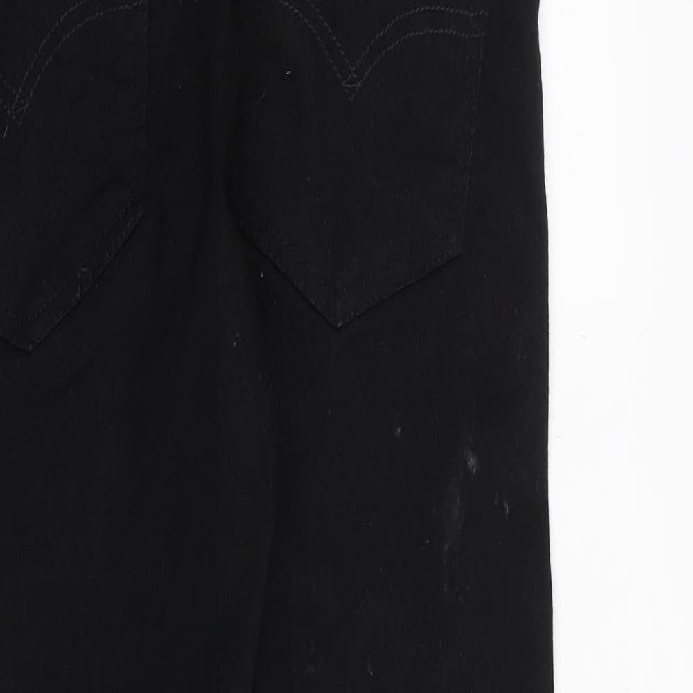 Levis Mens Black Cotton Straight Jeans Size 32 in L32 in Regular Zip