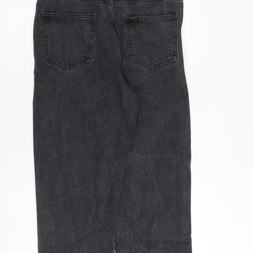 Denim & Co. Womens Grey Cotton Tapered Jeans Size 10 L26 in Regular Zip