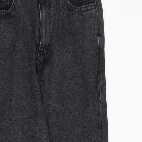 Denim & Co. Womens Grey Cotton Tapered Jeans Size 10 L26 in Regular Zip