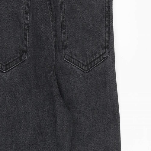 Denim & Co. Womens Grey Cotton Tapered Jeans Size 10 L26 in Regular Zip