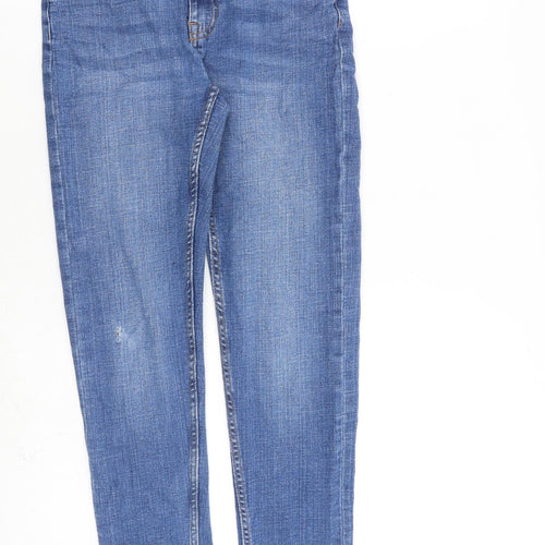 Zara Girls Blue Cotton Skinny Jeans Size 13-14 Years L27 in Regular Zip