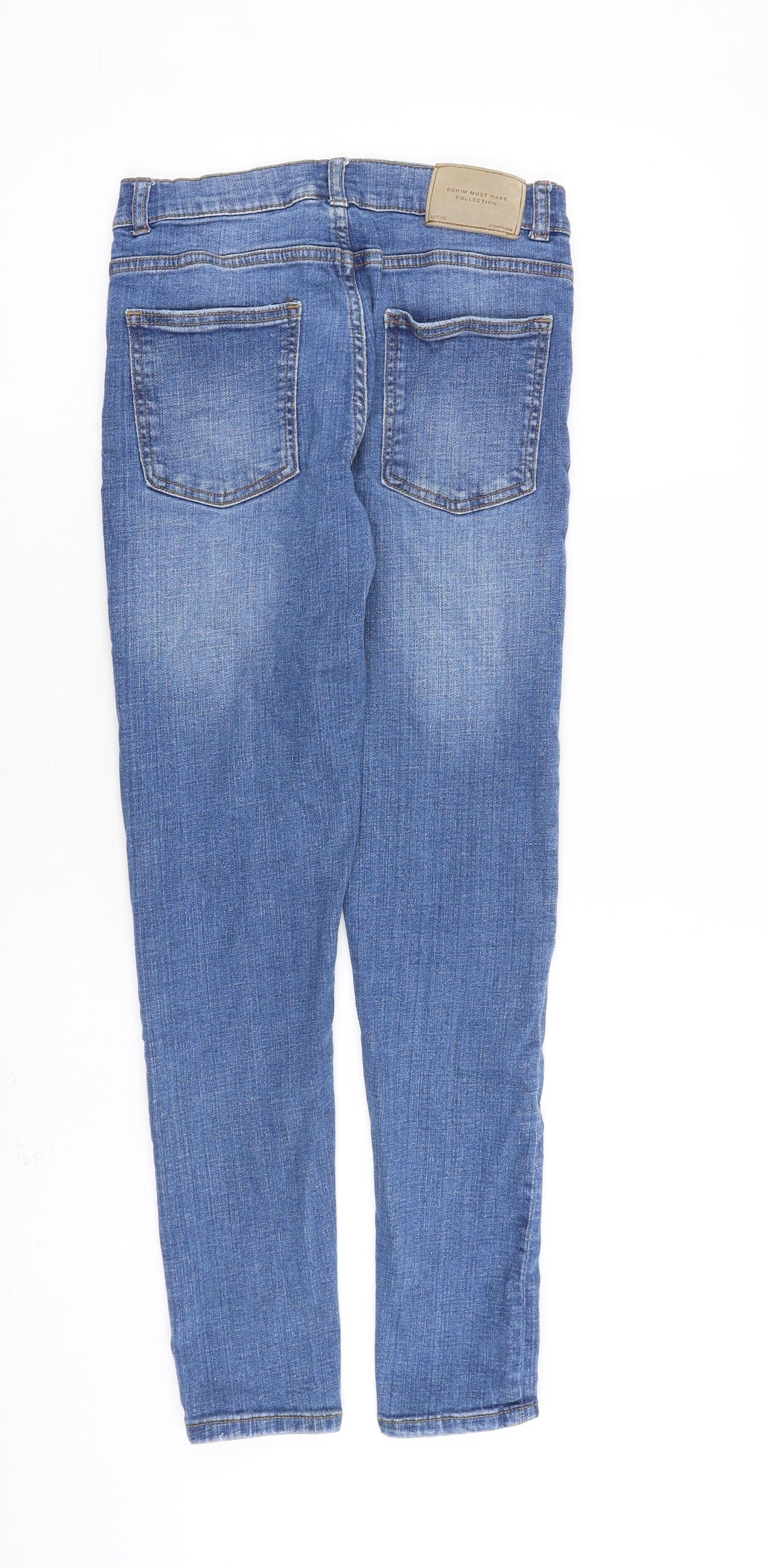 Zara Girls Blue Cotton Skinny Jeans Size 13-14 Years L27 in Regular Zip