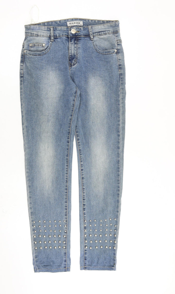 BS jeans Womens Blue Cotton Skinny Jeans Size 8 L31 in Regular Zip