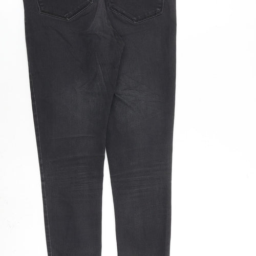 John Lewis Womens Grey Cotton Skinny Jeans Size 10 L30 in Regular Zip