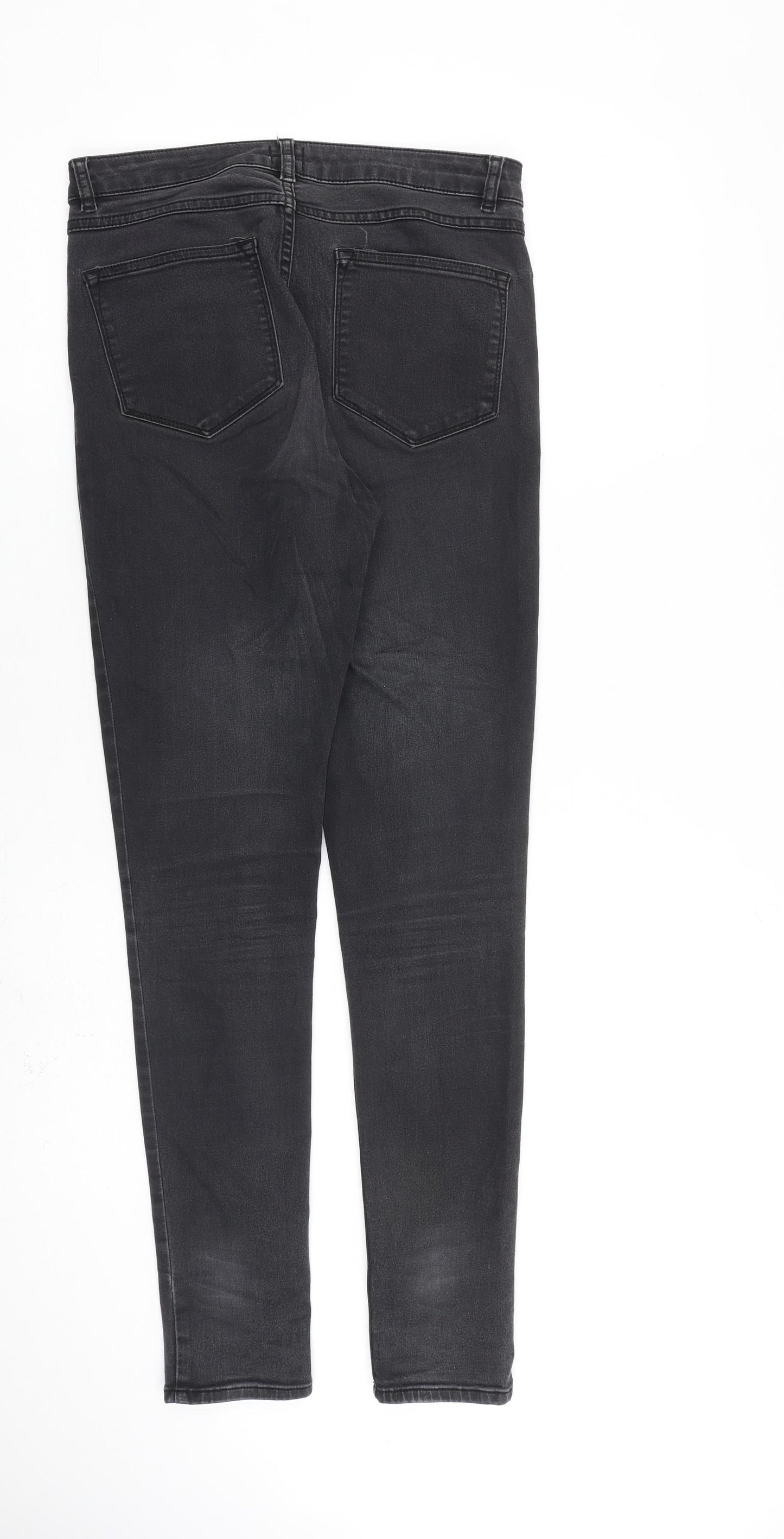 John Lewis Womens Grey Cotton Skinny Jeans Size 10 L30 in Regular Zip