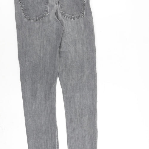 Topshop Womens Grey Cotton Skinny Jeans Size 28 in L34 in Regular Zip