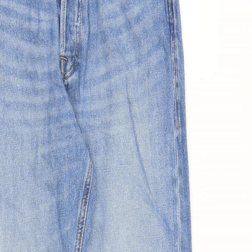JACK & JONES Mens Blue Cotton Straight Jeans Size 30 in L32 in Relaxed Button