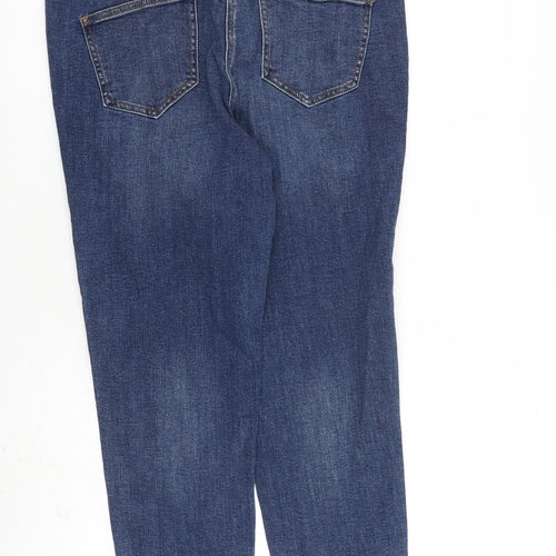 George Womens Blue Cotton Skinny Jeans Size 14 L28 in Slim Zip - Raw Hem