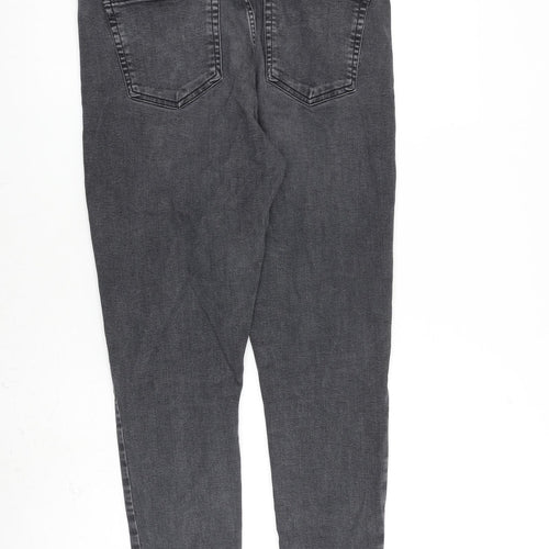 Topshop Womens Grey Cotton Skinny Jeans Size 34 in L32 in Regular Zip